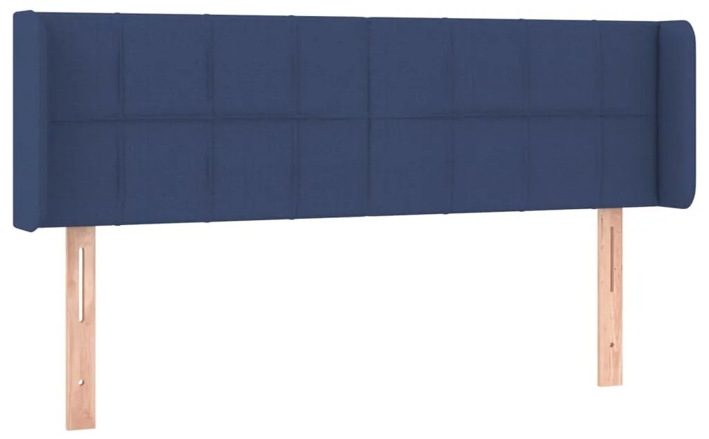 Cabeceira de cama c/ luzes LED tecido 147x16x78/88 cm azul