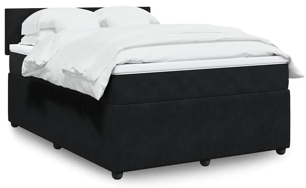 Cama com molas/colchão 160x200 cm veludo preto