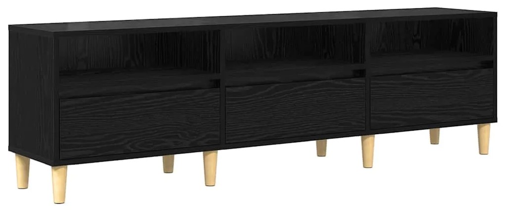 Gabinete para TV com gaveta com prateleira Carvalho preto 150 x 30 x 4