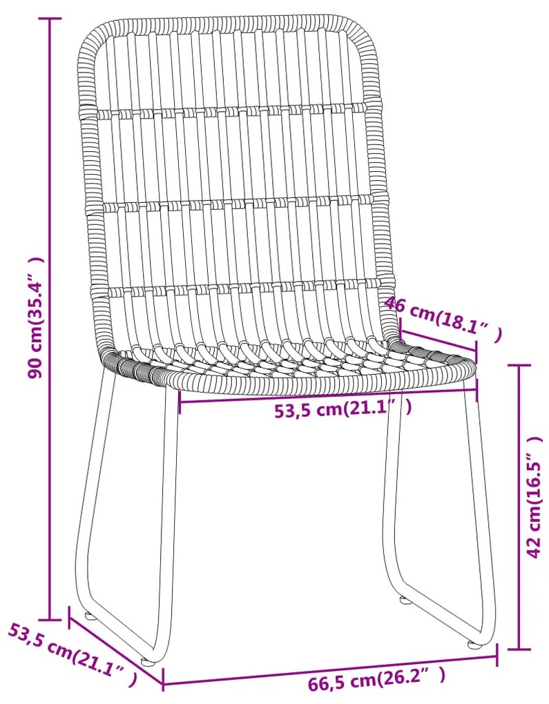 3 pcs conjunto de jantar para jardim preto