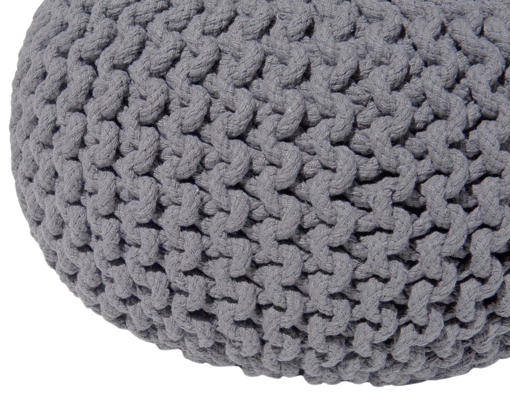 Pufe redondo em tricot cinzento escuro 40 x 25 cm CONRAD Beliani