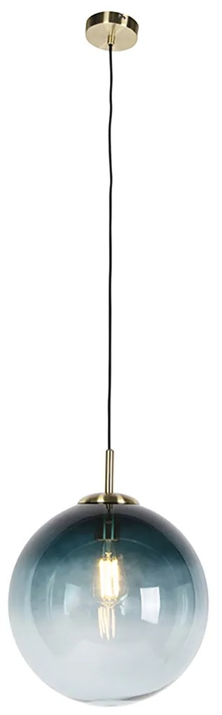 LED Candeeiro de suspensão inteligente latão com vidro azul oceano 33 cm incl. WiFi ST64 - Pallon Art Deco
