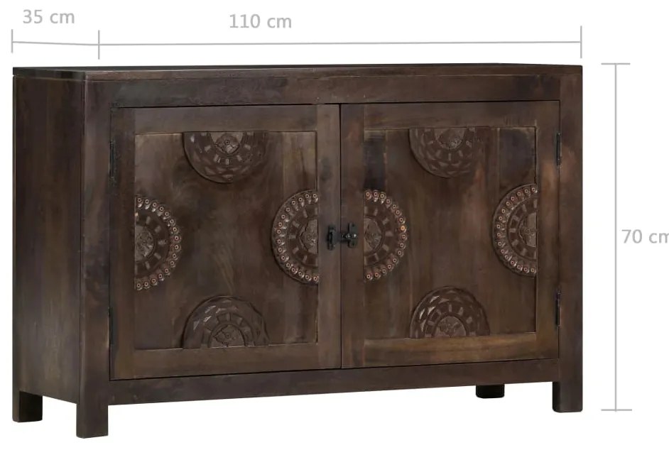 Aparador design esculpido 110x35x70 cm madeira mangueira maciça