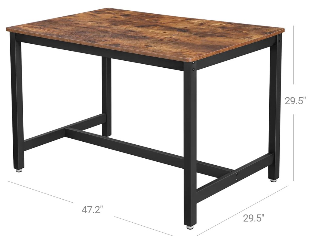 Mesa de cozinha 4 pessoas 120 x 75 x 75 cm design industrial Castanho Vintage escuro