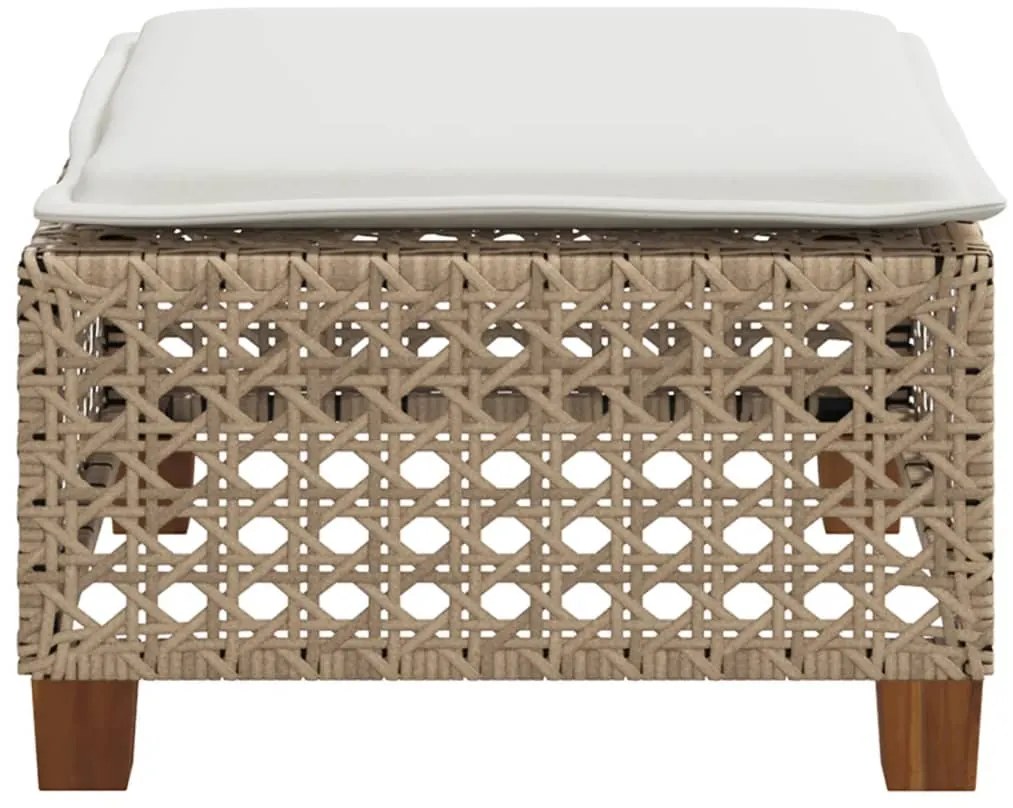 Banco de jardim com almofada 63,5x56x32 cm vime PE bege