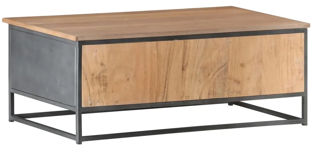 Mesa de centro 90x50x35 cm madeira de acácia maciça cinzento