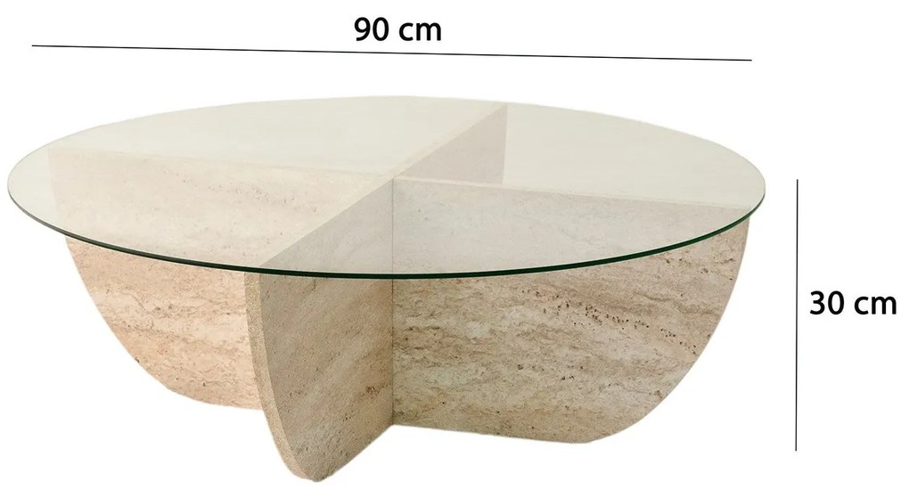 Mesa de Centro Lily – Travertino – Diâmetro 90 cm Altura 30 cm