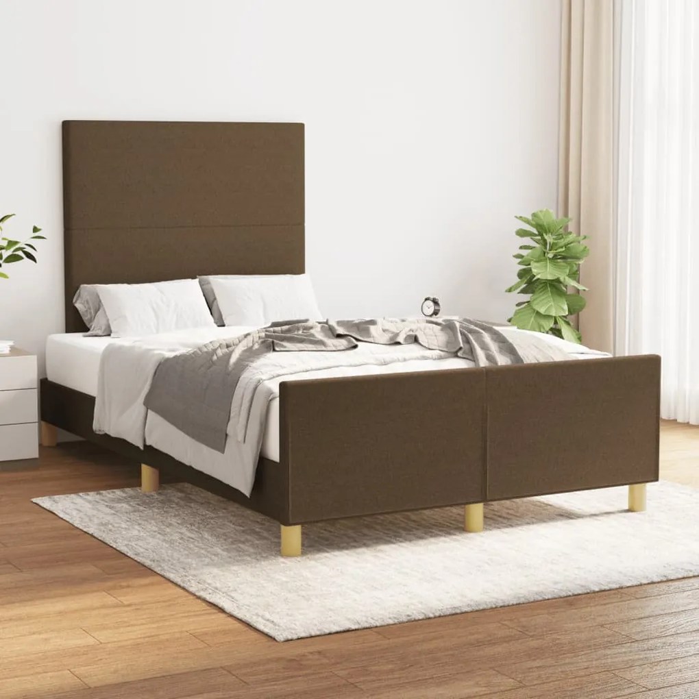Estrutura de cama sem colchão 120x190cm castanho escuro