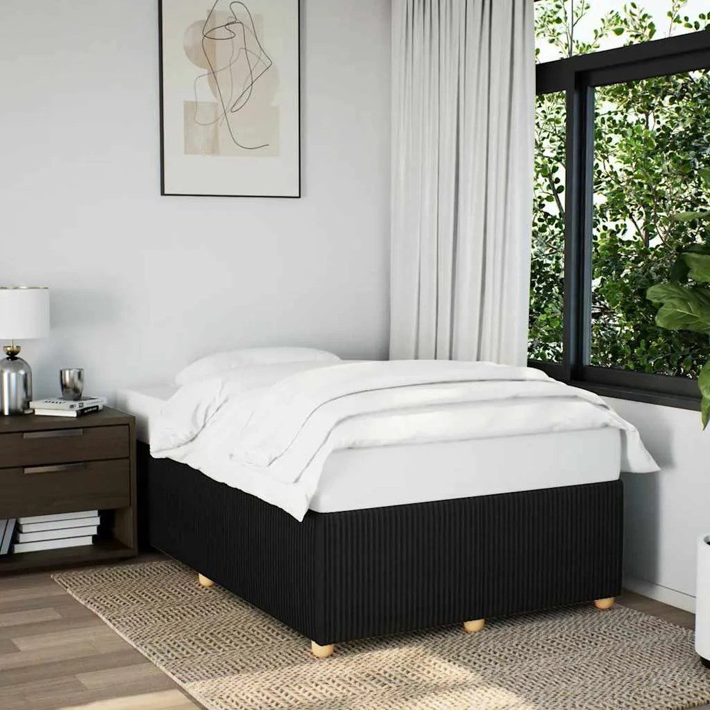 vidaXL Estrutura de cama sem colchão 120x200 cm tecido preto