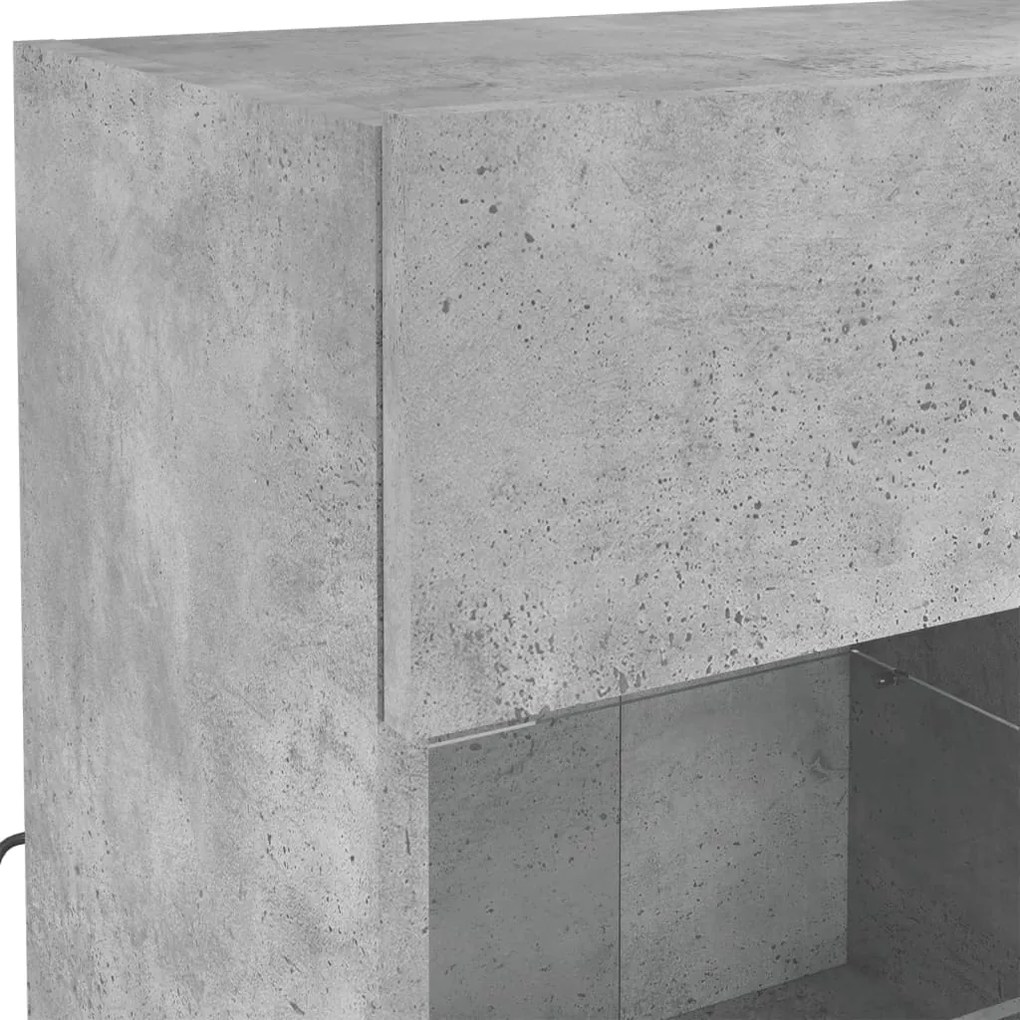 Móvel parede p/ TV c/ luzes LED 78,5x30x60,5 cm cinza cimento