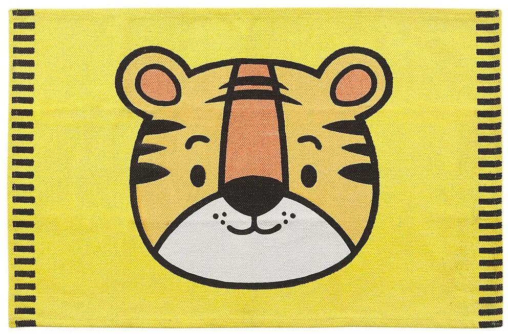 Tapete para crianças em algodão amarelo 90 x 60 cm RANCHI Beliani