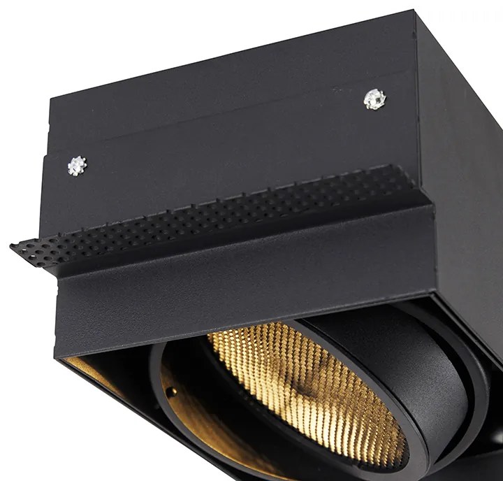 Foco embutido preto GU10 AR111 Trimless 2-luzes - Oneon Honey Moderno