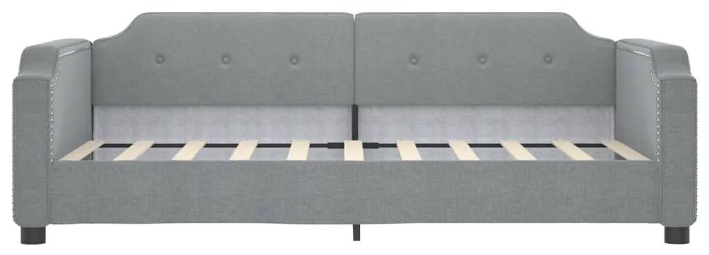 Sofá-cama 90x200 cm tecido cinzento-claro