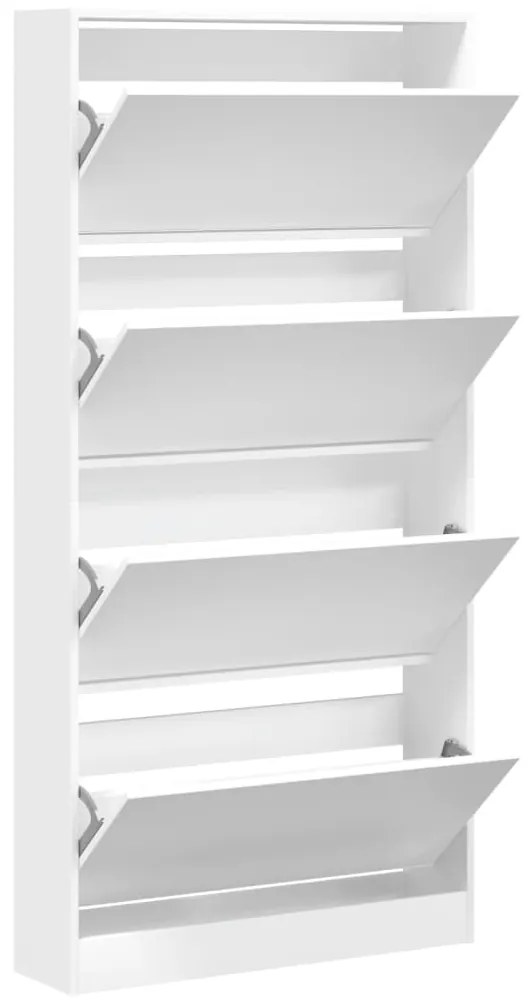 Sapateira com 4 gavetas articuladas 80x21x163,5 cm branco