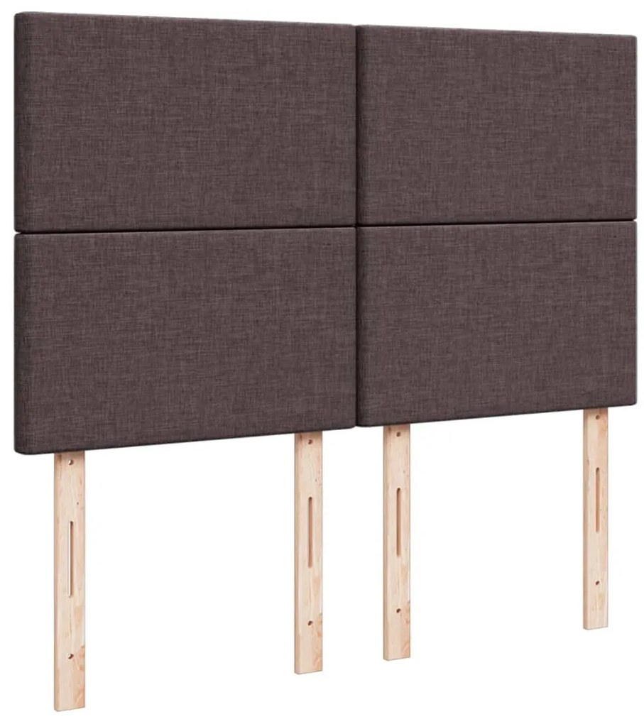 Cama com molas/colchão 160x200 cm tecido castanho-escuro