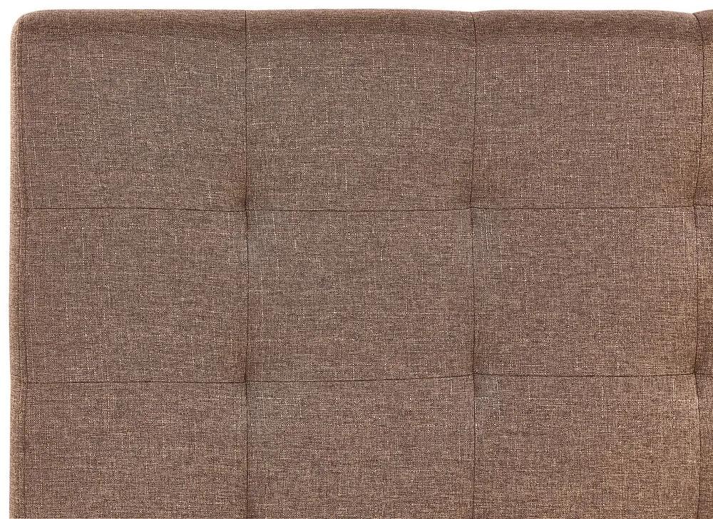 Cama de casal com arrumação em tecido castanho 160 x 200 cm LA ROCHELLE Beliani
