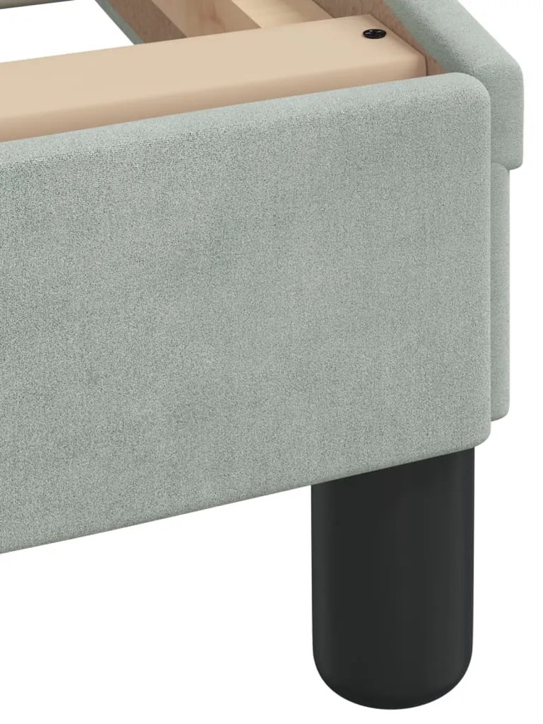 Estrutura de cama sem colchão 160x200 cm veludo cinzento-claro
