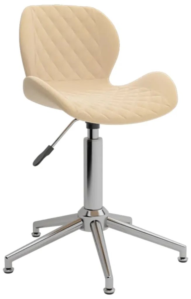 vidaXL Cadeira de escritório giratória veludo cor creme
