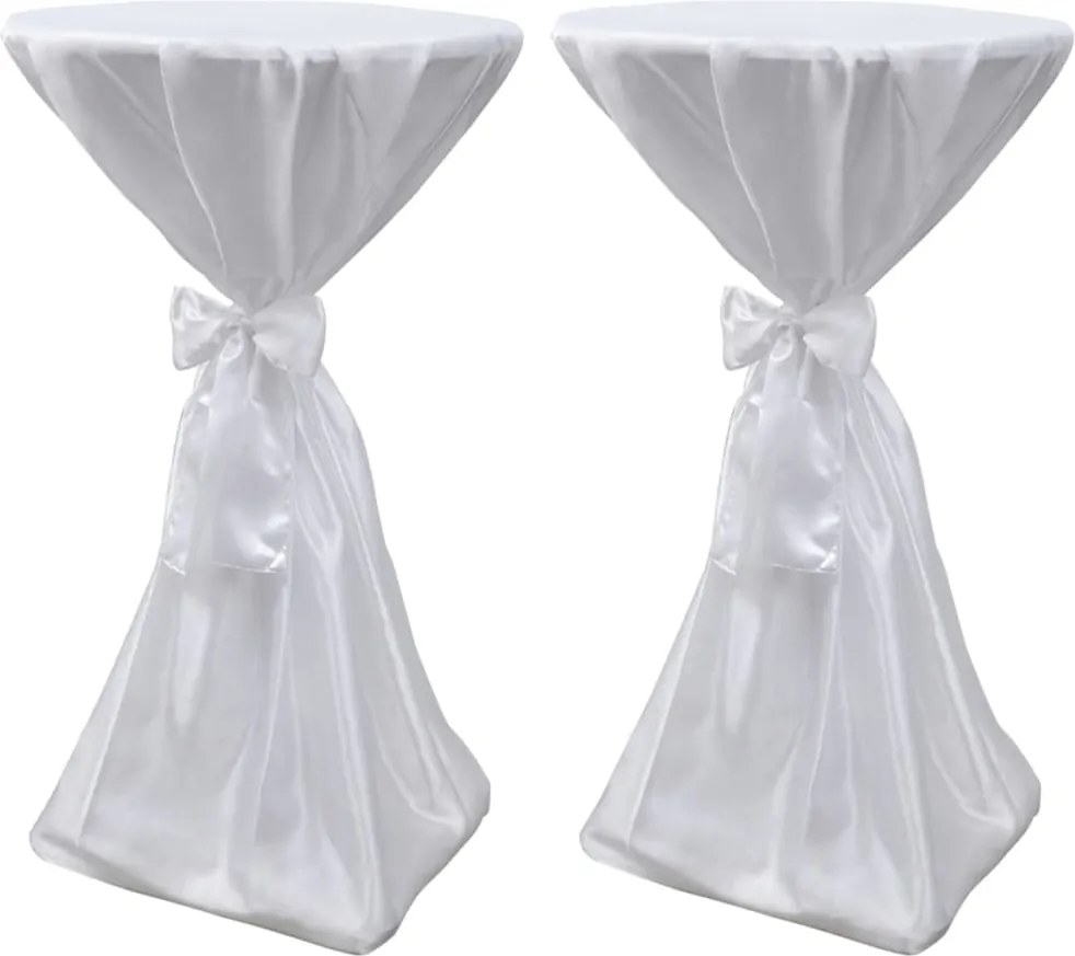 Toalha de mesa com fita, 80 cm / 2 peças, Branca