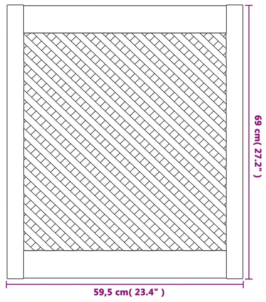 Portas de armário design treliça 2 pcs 59,5x69 cm pinho maciço