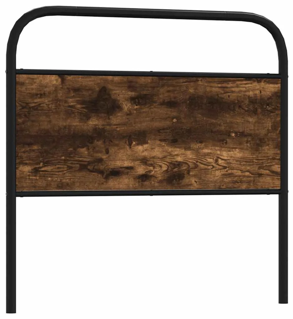 vidaXL Cabeceira de cama 90 cm derivados madeira/aço carvalho fumado