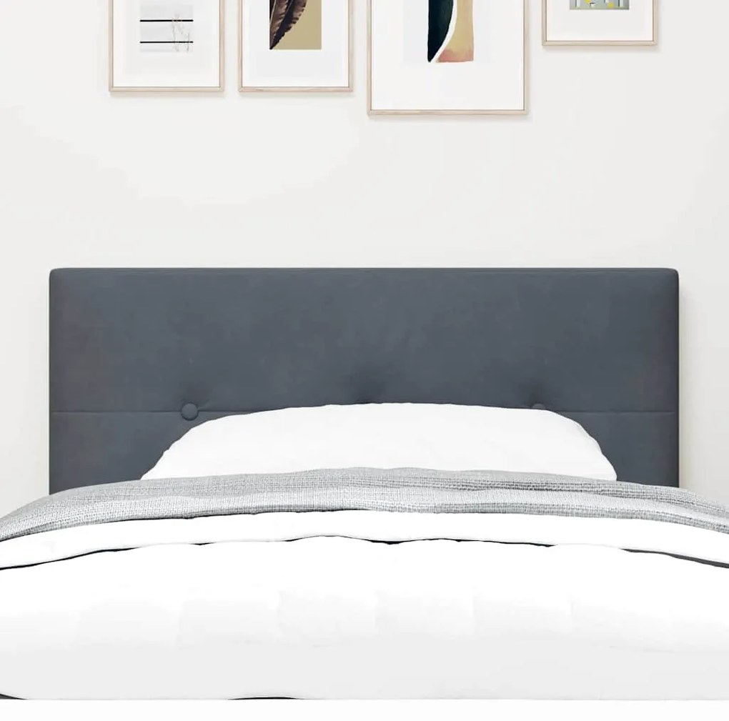 Cabeceira vidaXL Botão Matelassado Cinza Escuro 100 cm Veludo