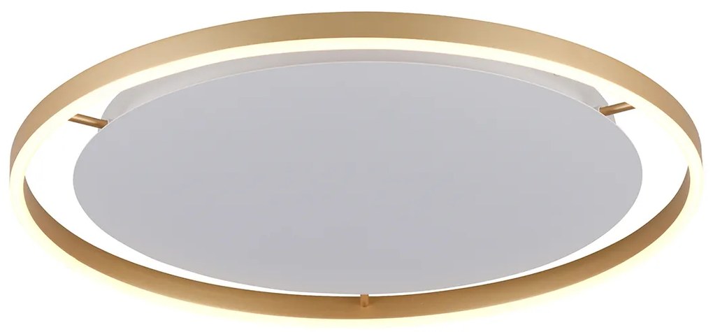 Candeeiro de teto em latão 60 cm com LED regulável em 3 níveis - Zlatan Moderno