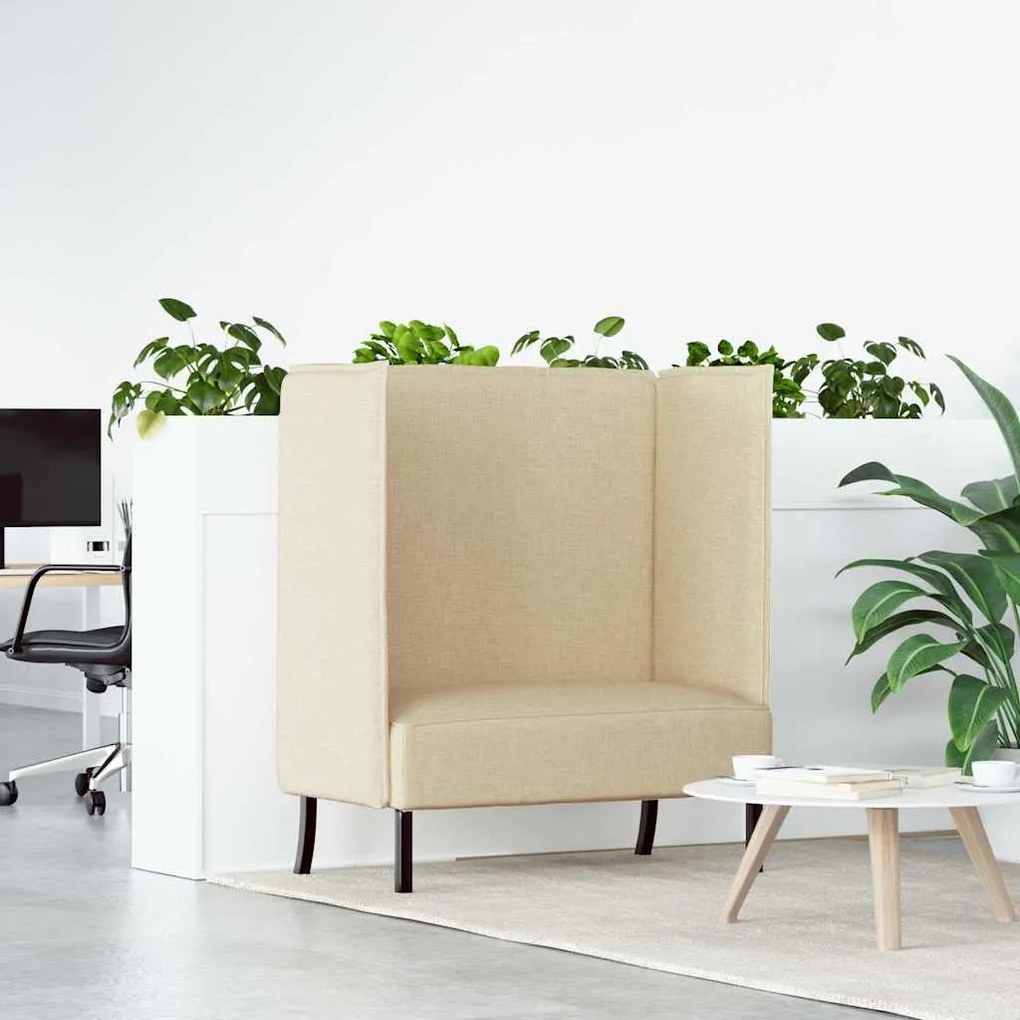 vidaXL Sofá Alto Creme 109x56x121 cm Tecido