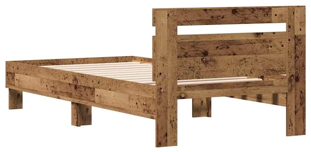 Estrutura de Cama Antiga 90x190 cm - Feita de Madeira de Engenharia.