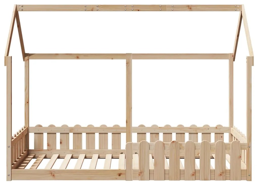 Cama infantil formato casa 90x190 cm madeira de pinho maciça