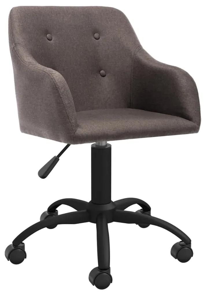 330376 vidaXL Cadeira de escritório giratória tecido cinzento-acastanhado