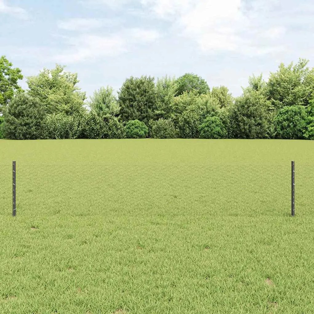 vidaXL Cerca com Postes Cinzeto 0.4 x 10 m Aço