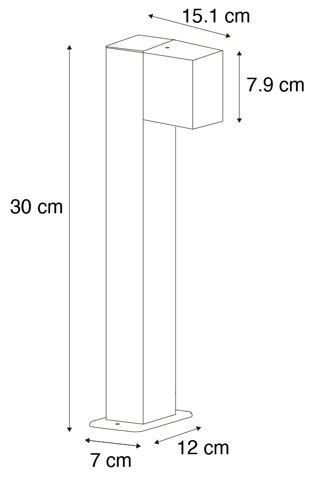 Candeeiro industrial de pé para exterior antracite 30 cm IP44 - Baleno Moderno,Industrial