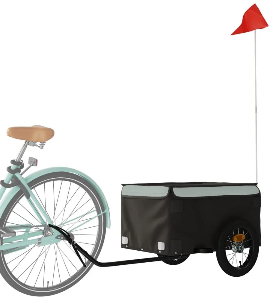 Reboque para bicicleta 30 kg ferro preto e cinza