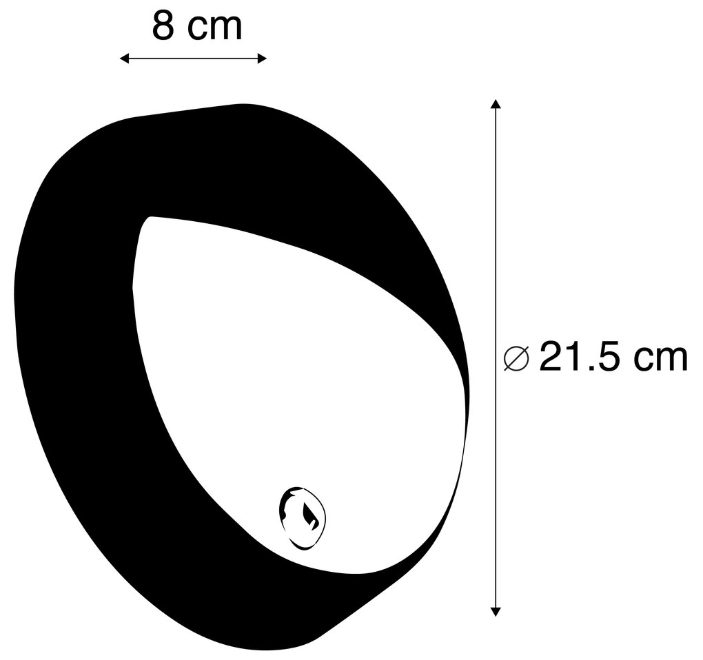 Candeeiro de parede exterior preto com LED e sensor de movimento IP54 - Hortus