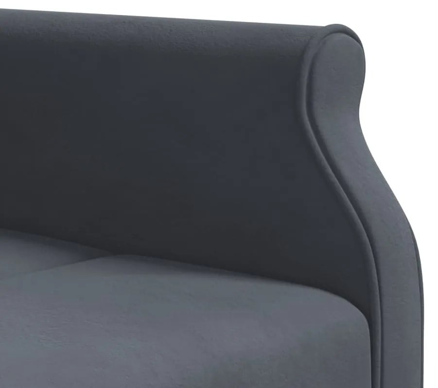 Sofá-cama em forma de L 271x140x70 cm veludo cinzento-escuro