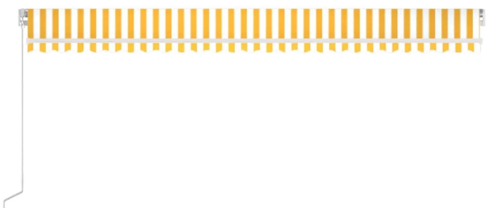 Toldo retrátil manual 600x350 cm amarelo e branco
