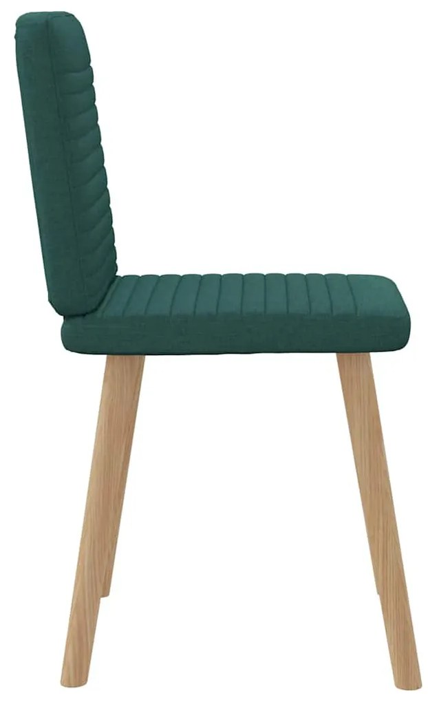 Cadeiras de jantar 2 pcs tecido verde-escuro