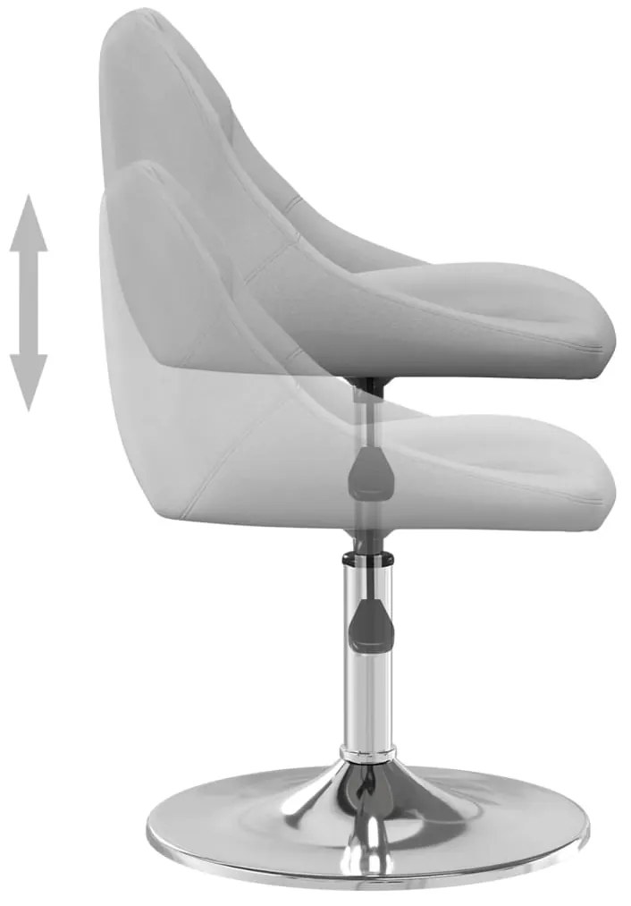 Cadeiras de jantar giratórias 2 pcs veludo cinzento-claro