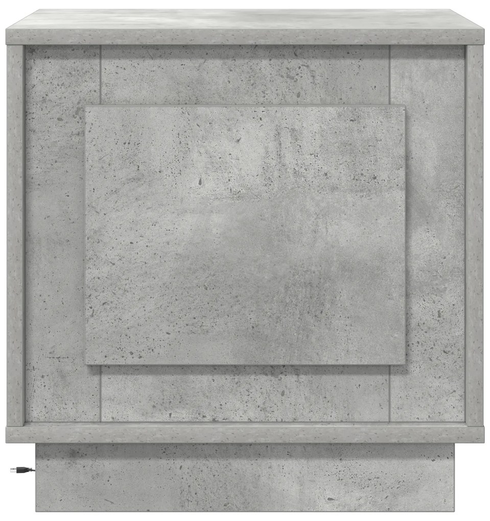 Criado-mudo com Luzes LED Cinza Betão 44x34,5x45 cm