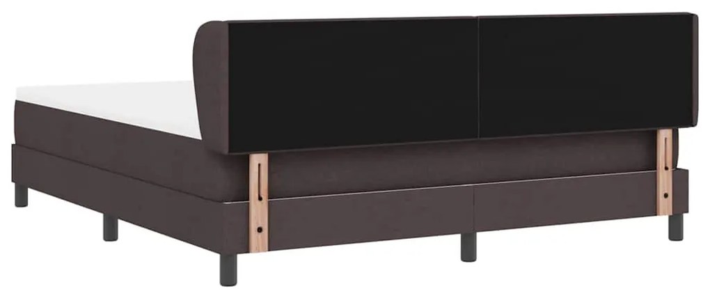 Cama Box Spring com Colchão vidaXL Marrom Escuro 180x200 cm Tecido