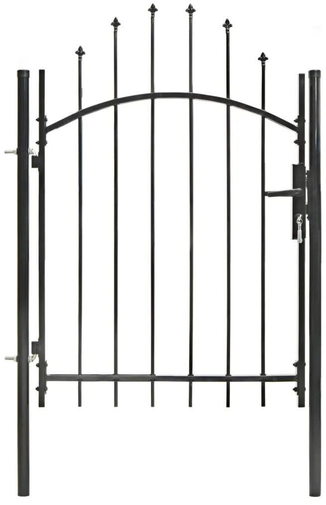 Portão de jardim 1x1,5 m aço preto