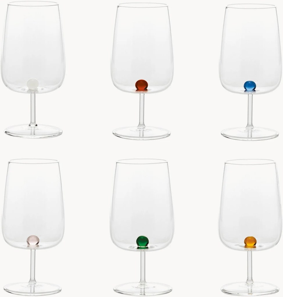 Copos de borosilicato artesanal Bilia, conjunto de 6