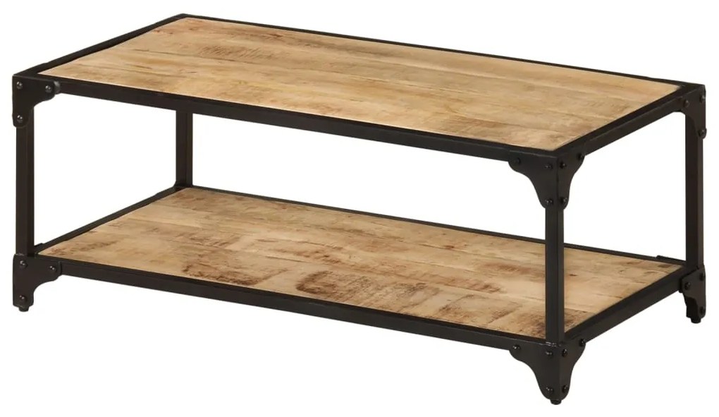 vidaXL Mesa de centro 90x45x35 cm madeira de mangueira áspera maciça