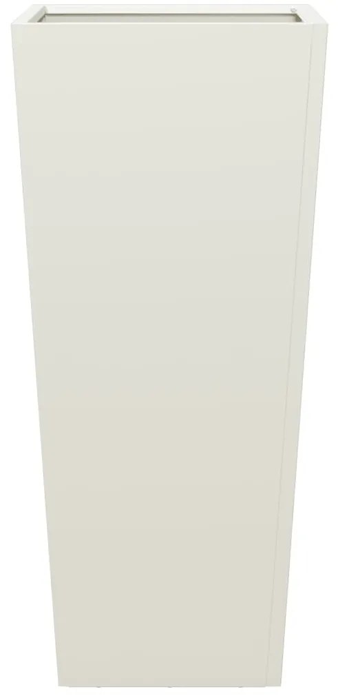 Vaso/floreira de jardim 35x35x75 cm aço branco