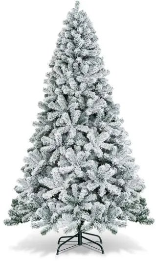Árvore de Natal artificial de 9 pés com flocos de neve premium articulados
