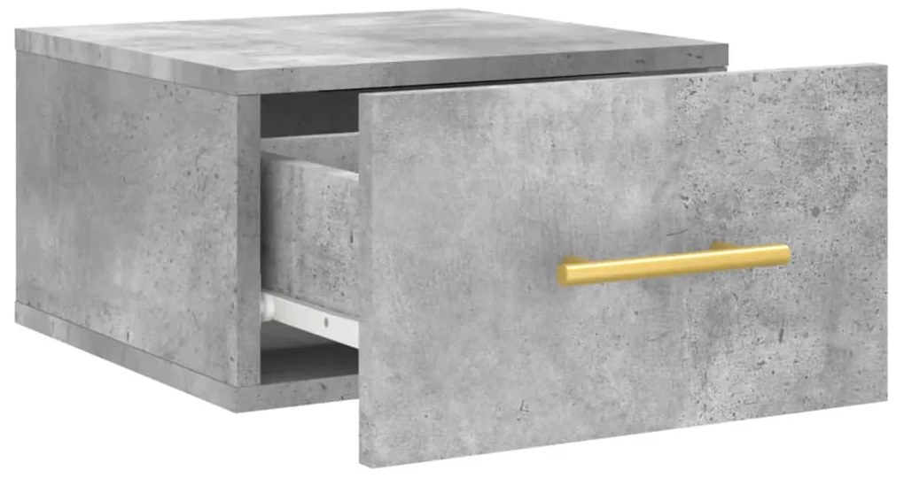 Mesas de cabeceira parede 2 pcs 35x35x20 cm cinza cimento