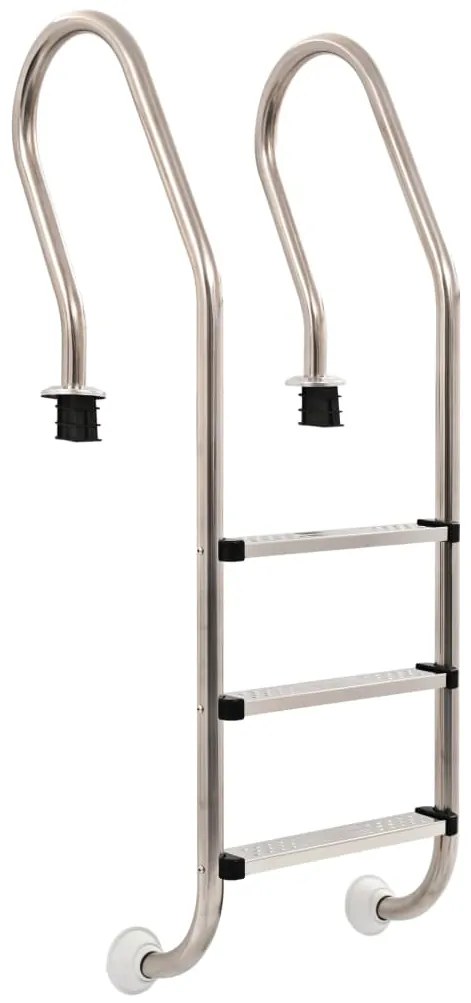Escada para piscina 3 degraus aço inoxidável 304 120 cm