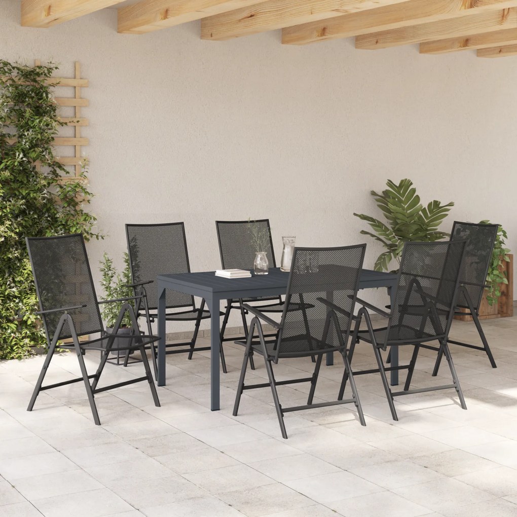 Conjunto de Jantar de 7 Peças em Aço Antracite