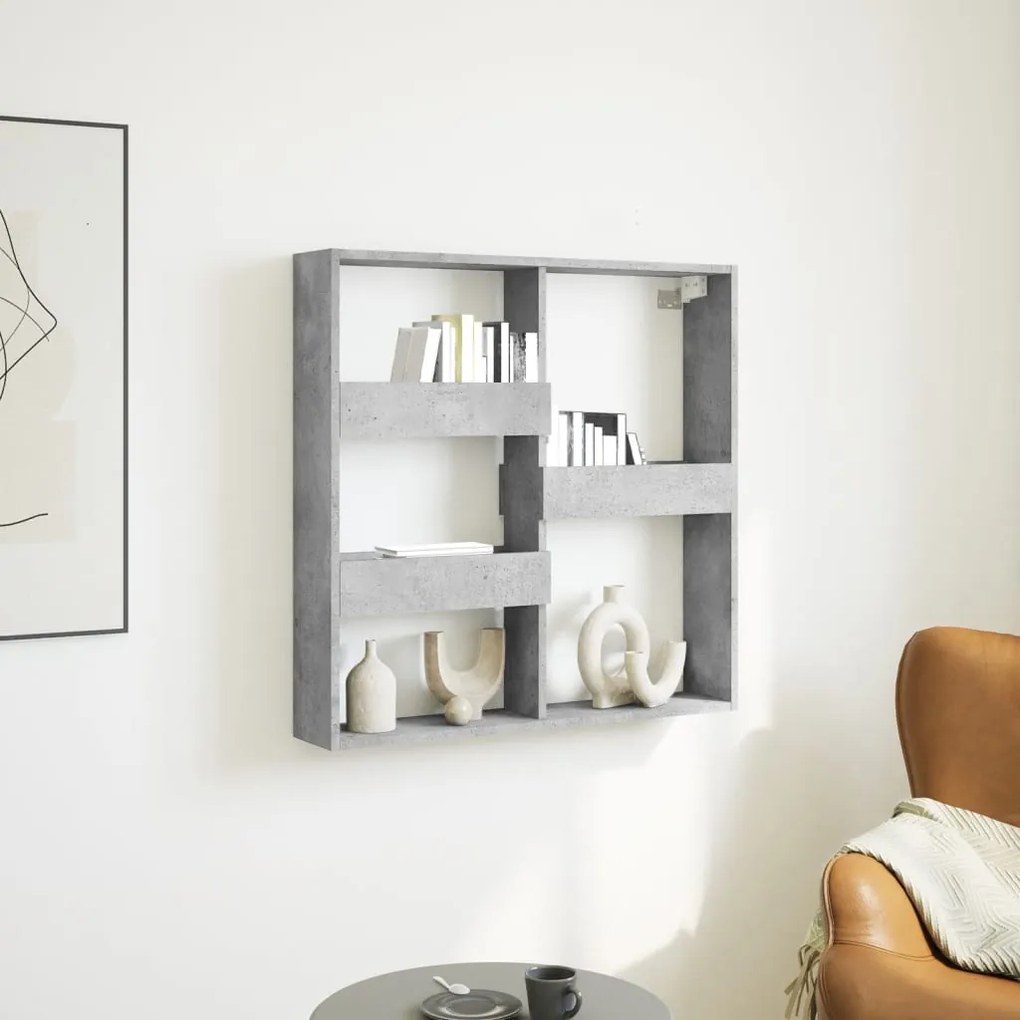 vidaXL Armário parede 80x15x80cm derivados de madeira cinzento cimento
